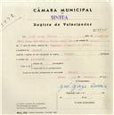 Registo de velocípede de marca Olympique, com o nº 4845, em nome de José Jorge Correia, morador em Mucifal.