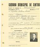 Registo de matricula de velocipedista em nome de Perpetuo António Simões, morador na Assafora, com o nº de inscrição 2080.