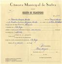 Registo de velocípede com o nº 6783, em nome de Alexandre Marques Mendes, morador em A-da-Beja.