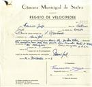 Registo de velocípede de marca Mavic-Ilo, com o nº 9424, em nome de Francisco Jorge, morador em Mucifal.