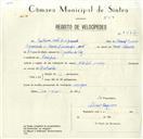 Registo de velocípede com o nº 8457, em nome de António Mota de Figueiredo, morador em Carenque.