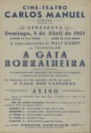 Programa do filme "A Gata Borralheira" de Walt Disney.