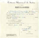 Registo de velocípede de marca Sachs, com o nº 8449, em nome de Heleno Jaime Ferreira da Silva, morador em Base Aérea nº 1.