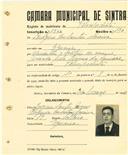 Registo de matricula de velocipedista em nome de Ludgero dos Santos Saraiva, morador em Eguaria, com o nº de inscrição 1940.
..