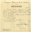 Registo de velocípede de marca Vilar com motor, com o nº 6382, em nome de Manuel Santos Sardela, morador em Queluz.