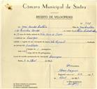 Registo de velocípede com o nº 9945, em nome de José Mendes Caetano, morador em Carenque.