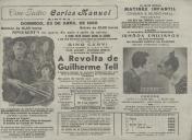 Programa do filme "A Revolta de Guilherme Tell" com a participação de Gino Cervi, Paul Muller e Monique Orban.