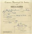 Registo de velocípede de marca Nacional, com o nº 8169, em nome de Célio de Jesus Gouveia, morador em Belas.