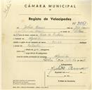 Registo de velocípede de marca Azure, com o nº 3261, em nome de Julião Amaro, morador em Algueirão.