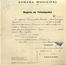 Registo de velocípede de marca Déca, com o nº 521, em nome de Jaime Domingos Duarte, morador em Codiceira.