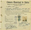 Registo de matricula de velocipedista em nome de Moisés Dias, morador no Penedo, com o nº de inscrição 568.