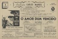 Programa do filme "O Amor Dum Vencido" realizado por Jean Megulesco com a participação de John Garfield, Micheline Prelle.
