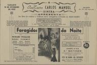 Programa do filme "Foragidos da Noite" com a participação de Richard Widmark, Gene Tierney, Googie Withers, Hugn Marlow e Francis Sullivan.