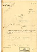 Ampliação e conclusão de obras na sua propriedade em Colares em nome de Júlio Sebastião Dias com o Processo OB nº 350/1925, com a licença de construção nº 245 de 22/08/1925.