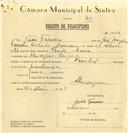 Registo de velocípede de marca Pombal, com o nº 7083, em nome de João Ferreira, morador em Almargem do Bispo.