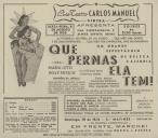 Programa do filme "Que Pernas Ela Tem" com a participação de Maria Litto e Willy Fritsch.