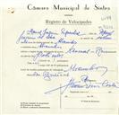 Registo de velocípede de marca Nacional, com o nº 9214, em nome de Manuel Joaquim Espanhol, morador em Alvarinhos.