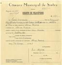 Registo de velocípede com o nº 6310, em nome de Luís Marques, morador em Dona Maria.