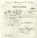 Registo de velocípede de marca Peugeot com motor Cuciolo, com o nº 5116, em nome de Joaquim da Silva Vistas, morador em Lameiras.