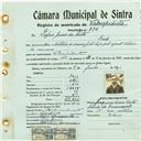 Registo de matricula de velocipedista em nome de Porfirio Gomes da Costa, morador no Penedo, com o nº de inscrição 392.