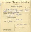 Registo de velocípede de marca Peugeot, com o nº 6517, em nome de José António Martins, morador em Alvarinhos.