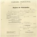 Registo de velocípede de marca Zenith, com o nº 907, em nome de Américo de Jesus Governo, morador em Assafora.