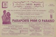 Programa do filme "Passaporte Para o Paraíso" com a participação de Stanley Holloway, Barbara Murray e Paul Dupuis.