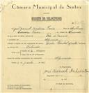 Registo de velocípede de marca Cicles Pombal com motor, com o nº 6468, em nome de José Manuel Madeira Faria, morador em Algueirão.