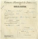 Registo de velocípede de marca Aprilia, com o nº 5344, em nome de Domingos Cabral, morador em Cacém.