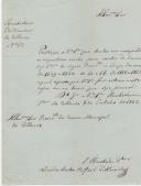 Ofício dirigido ao presidente da Câmara Municipal de Colares proveniente de Luís dos Santos Rafael de Almeida, recebedor particular do concelho, solicitando que seja feito o pagamento das terças dos anos de 1835 a 1842.