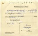 Registo de velocípede com o nº 10124, em nome de João Manuel dos Santos Barreiros, morador em Cacém.