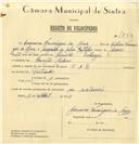 Registo de velocípede de marca C.A.B., com o nº 7833, em nome de Carmino Domingos da Cruz, morador em Banzão.