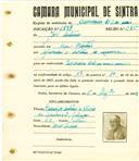 Registo de matricula de carroceiro de 2 ou mais animais em nome de José Antunes, morador em Mem Martins, com o nº de inscrição 1897.