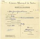 Registo de velocípede de marca Famel com motor Vitória, com o nº 10121, em nome de a Firma Graça & Graça, Lda, Irmãos, com sede em Queluz. 