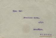 Carta de Raul Lino dirigida a Francisco Costa, relativa aos honorários de arquitetura para construção de sua casa em Sintra.