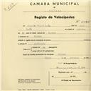 Registo de velocípede com o nº 2196, em nome de Joaquim Miguel Romão, morador em Tojeira.