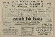 Programa do filme "Marcada Pelo Destino" realizado por Eugen York com a participação de Carl Raddtz, Hilde Krahl e Willy Fritsch. 