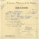 Registo de velocípede de marca André Libert, com o nº 6098, em nome de Joaquim Estêvão Antunes, morador em Aruil.