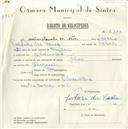 Registo de velocípede de marca Flyer, com o nº 5700, em nome de António Coimbra das Neves, morador em Albarraque.