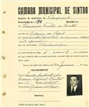 Registo de matricula de velocipedista em nome de Francisco Freitas de Matos, morador na Ribeira do Papel, com o nº de inscrição 1890.