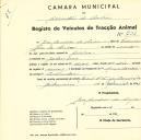 Registo de um veiculo de duas rodas tirado por dois animais de espécie muar destinado a transporte de mercadorias em nome de José Cardoso de Sousa, morador em Galamares.