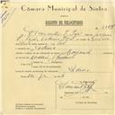 Registo de velocípede de marca Nacional, com o nº 5886, em nome de [...] F. Tojal, morador em Rodízio.