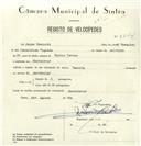 Registo de velocípede de marca Cabrita, com o nº 8244, em nome de Jaime Ezequiel, morador em Montelavar.