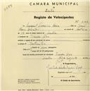 Registo de velocípede com o nº 2163, em nome de Manuel Ferreira Rosa, morador em Venda Seca.