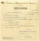 Registo de velocípede de marca Famel-Vitória, com o nº 7819, em nome de João Alexandre Duarte Júnior, morador em Rua Dr. Alfredo Costa nº 19, Sintra.