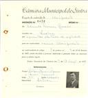 Registo de matricula de velocipedista em nome de Eduardo Ferreira Gomes, morador em Queluz, com o nº de inscrição 6438.