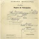 Registo de velocípede de marca Faire, com o nº 812, em nome de Gil Domingos, morador em Lourel.