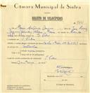 Registo de velocípede de marca Sachs, com o nº 7741, em nome de Mário António Duque, morador em S. Pedro de Sintra.