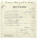 Registo de velocípede com o nº 5383, em nome de Bruno Tristão Neves, morador em Caniçais, Colares.