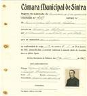 Registo de matricula de carroceiro de 2 ou mais animais em nome de Domingos Bordalo Sapina, morador em Casais da Cabrela, com o nº de inscrição 2179.